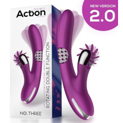 ACTION Vibro Rabbit Rotating Double 10 x 3.5cm Violet